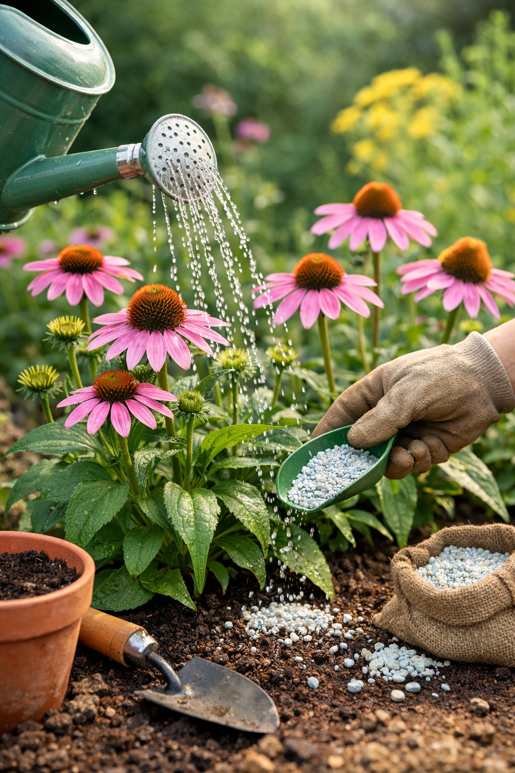 Jak podlewać i nawozić jeżówkę, aby długo kwitła